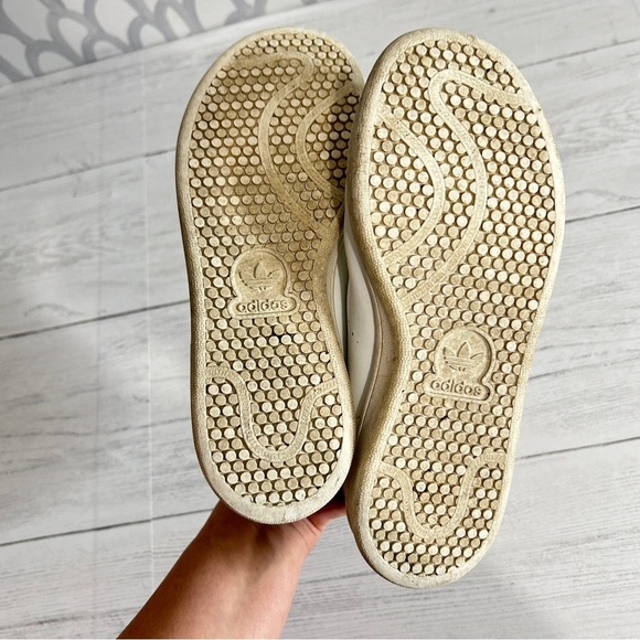 Adidas Stan Smith Size 3 Youth Low White Green No Tie Laces Kids - Picture 8 of 8